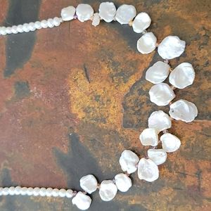 White Keshi Pearl Necklace